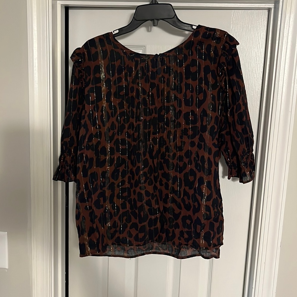 LOFT shimmer leopard top